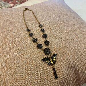 Japanese Damascene Vintage Butterfly Necklace